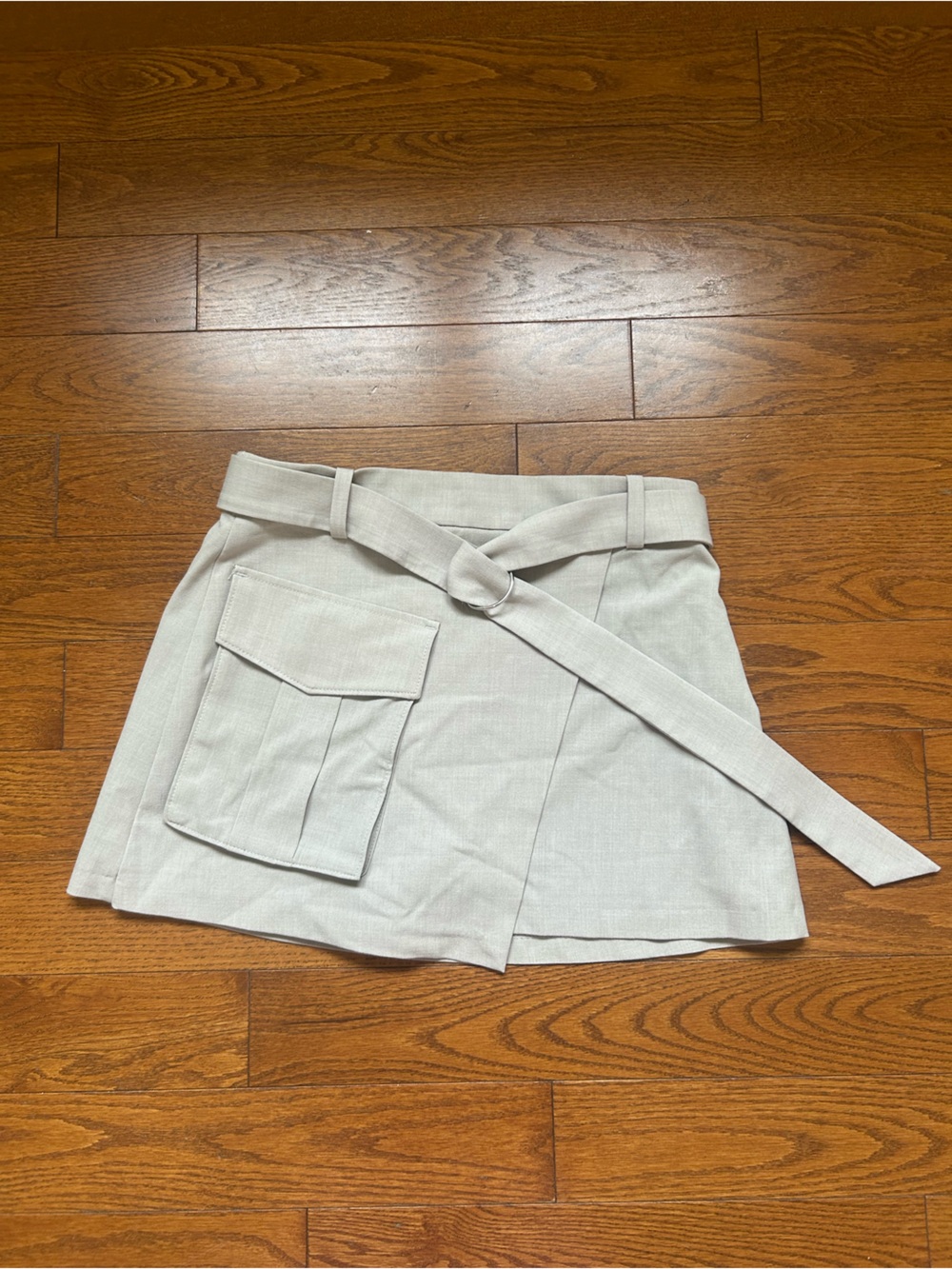 Abercrombie & Fitch Light Gray Utility Skort with Belt
